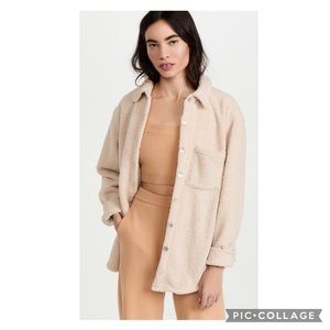 DONNI NWT XS Sherpa Button Down Shacket Shirt Jacket